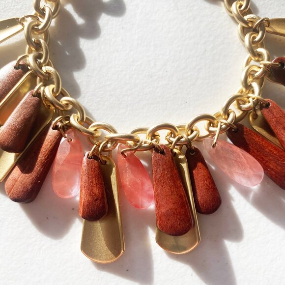 Ellen Tracy Gold Hanging Pendants Bracelet - Picture 6 of 6